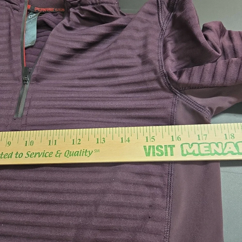 Champion Power Core 1/4 Zip Mens Ribbed Mock Neck Burgundy Size S
